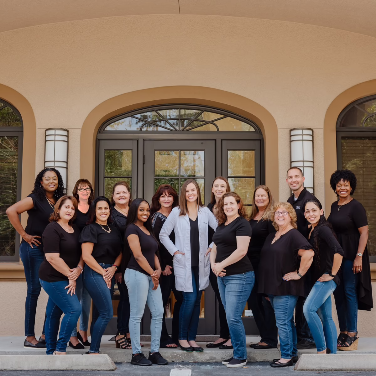 Wiewiora & Dunn team together smiling outside, Lake Mary and Longwood, FL